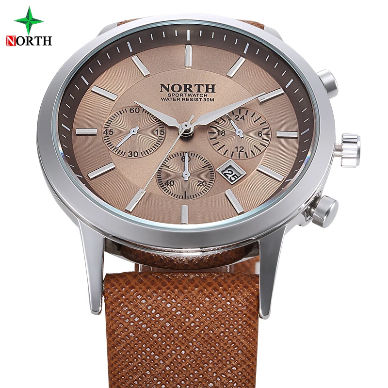 Мужские часы NORTH роскошные брендовые военные мужские кварцевые аналоговые