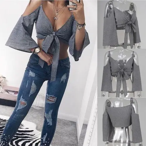 Лидер продаж сексуальная женская накидка топ в клетку с v-образным вырезом
