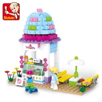 sluban building block girl dream friends ice cream shop 205pcs educational bricks toy boy no retail box