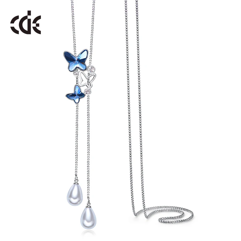 CDE женские золотые ювелирные серьги, украшенные кристаллами Swarovski, милые серьги-бабочки из розового золота 18 К, модное ювелирное изделие
