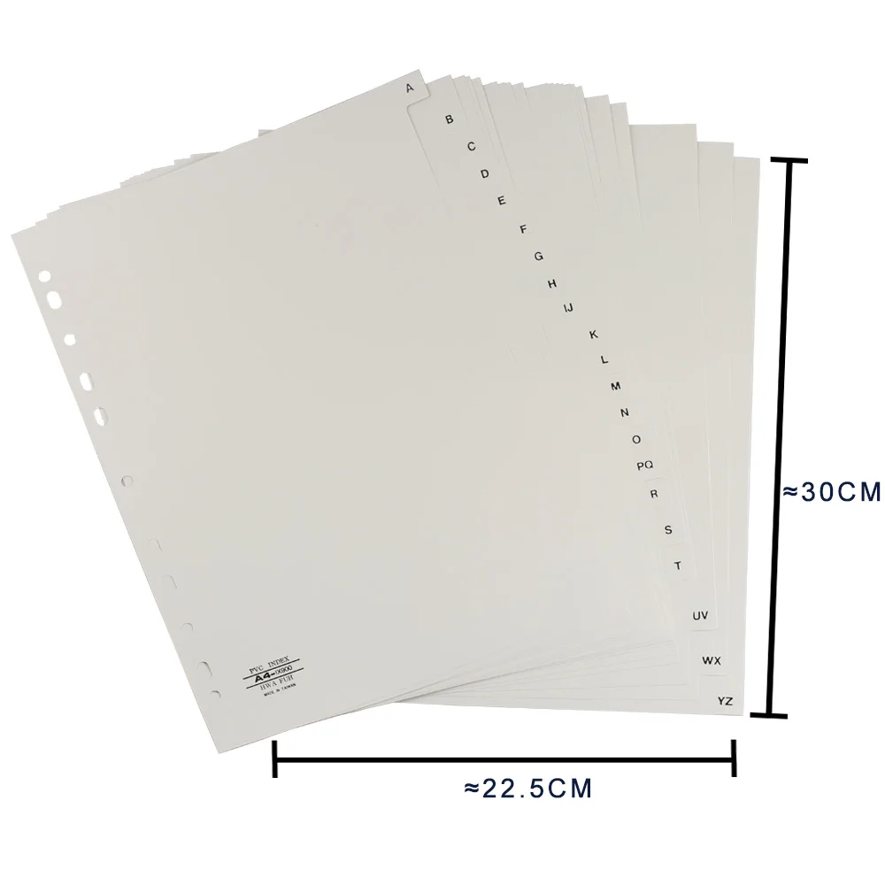 Hfyp IX900 сортировки карты классифицировать Binder Индекс делители бумажные карты 11 отверстия 26 Английский алфавит 21 листов/сумки папки вложения