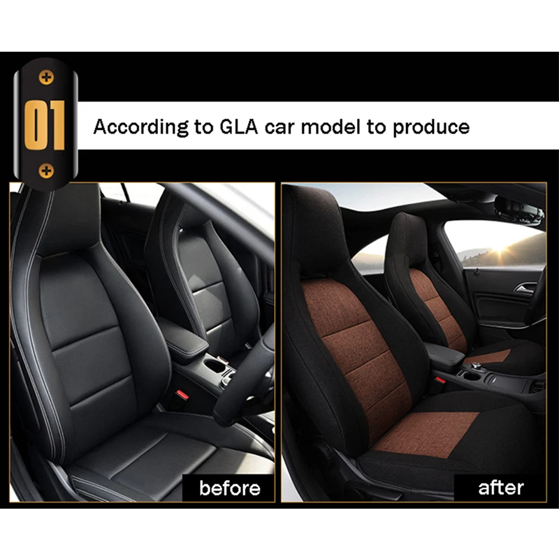 Автомобильные чехлы для сидений на заказ для Mercedes-Benz cla200 a180 gla220 a200 a260 GLC260 E300L C200L автомобильные аксессуары Стайлинг