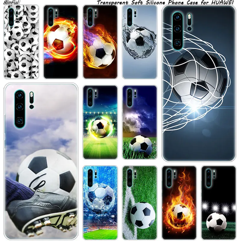 Силиконовый чехол для телефона с футбольным мячом Huawei P30 P20 P10 P9 P8 Lite 2017 Pro PSmart Z Plus