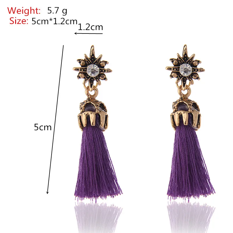 Длинные серьги для женщин Bijoux золото-цвет металла кисточкой Висячие Новая мода