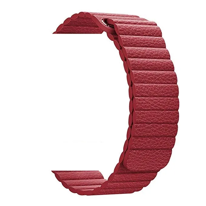 Red Ремешок для наручных часов Apple Watch S1 2 3 4 черный кожаный ремешок с магнитной застежкой спортивный ремешок для наручных часов 38 40 42 44 мм - Цвет ремешка: Red