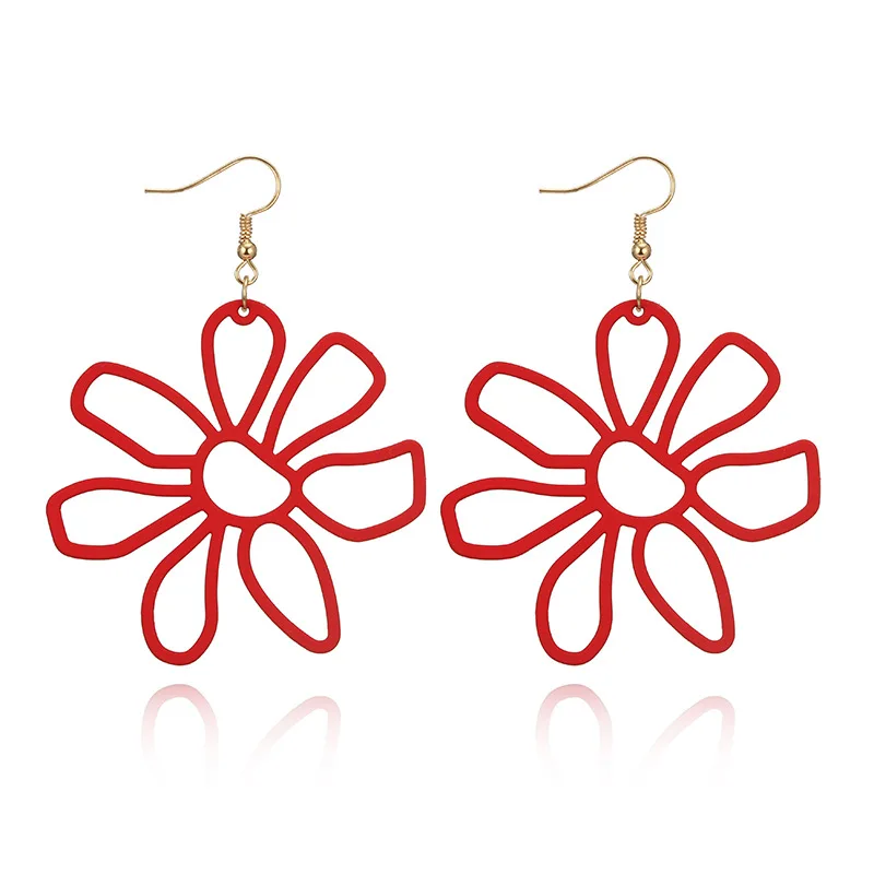 LUFANG модные ювелирные изделия большой лист милый Панк Цветок висячие серьги