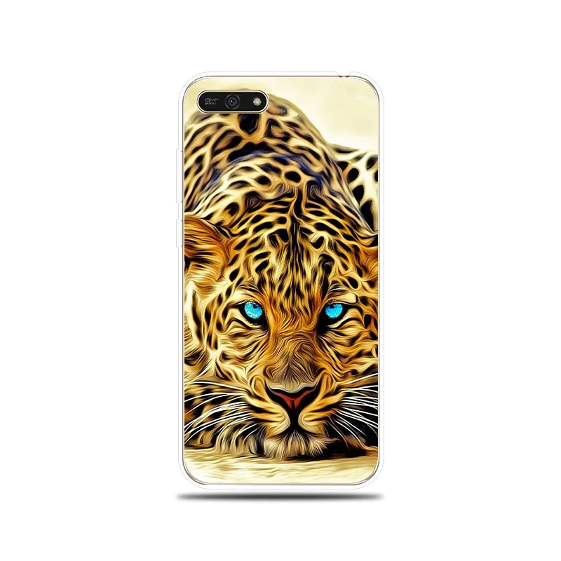 Силиконовый чехол для телефона с тигром львом гепардом Couqe huawei Honor 5A 6X 7X 7A 7C 7S 8 9 Lite
