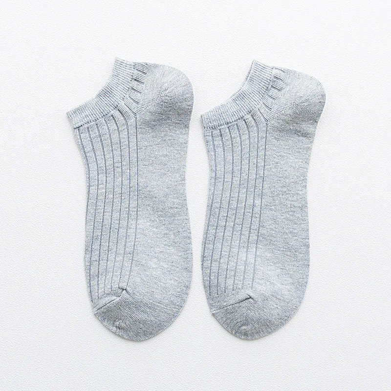 light gray short Jeseca, партия из 5 пар лето-осень Для мужчин носки-тапочки, хлопковые мягкие Бизнес мужские носки, дышащая, невидимая, не скользящие носки-следки носки в подарок - Цвет: light gray short