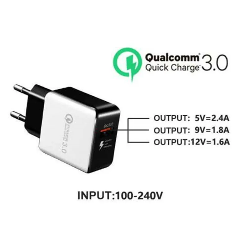 USB зарядное устройство QC3.0 Быстрая быстрая зарядка адаптер для путешествий