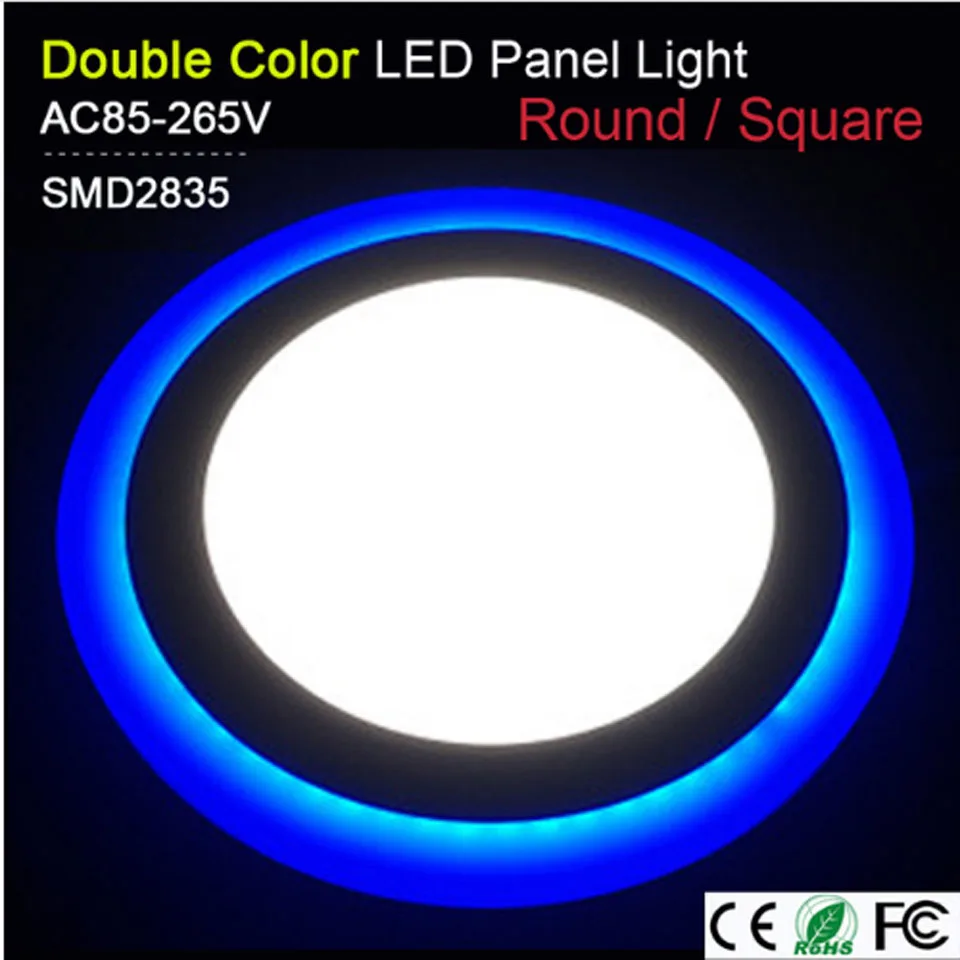 Двухцветная светодиодная панельная лампа 6 Вт 9 16 24 круглая квадратная