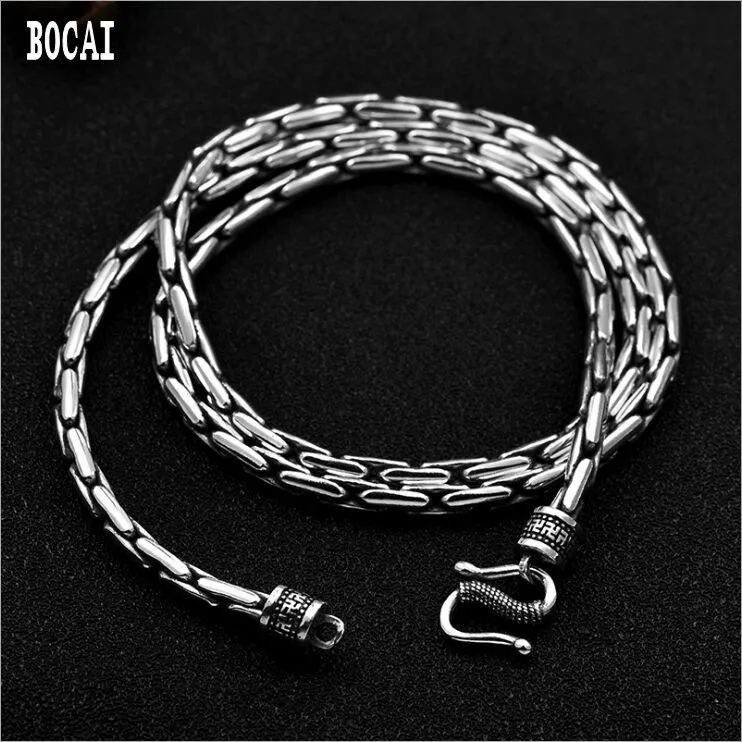 

BOCAI S999 Pure Silver Thai Silver Retro Men Cross Snake Bone Chain Couple Models Clavicle Chain Solid Popular D Fashion Ne