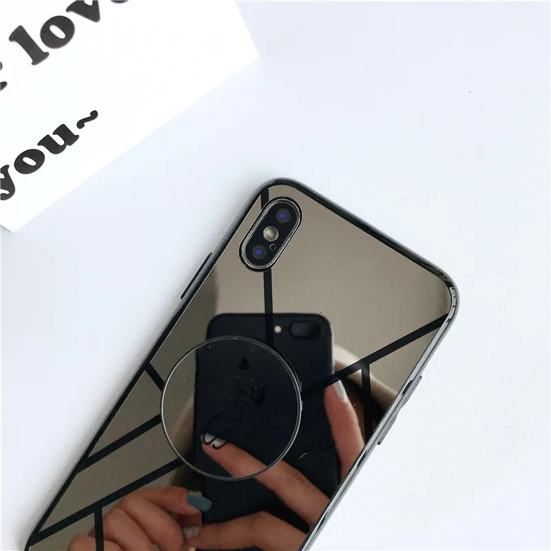 Улыбка Сердце Зеркало чехол для телефона iPhone Xs Max Xr случае 2018 мягкой ТПУ Protector 6 7 8 6s