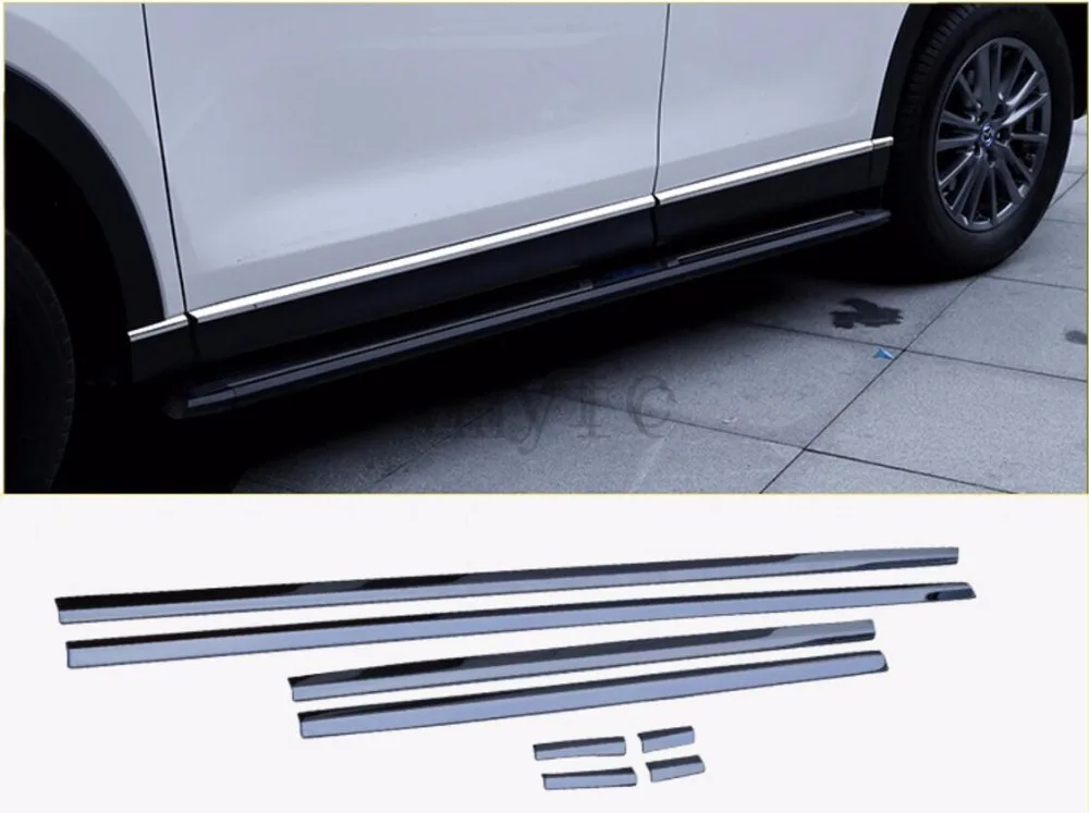 

Car Side Door Body Trim stainless steel For New Mazda CX-5 2017 2018 Molding Plate Cover Sticker Glossy Silver Accessories
