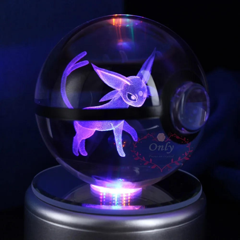 Замечательный 3D прозрачный кристалл Espeon pokeball Дети День рождения уникальные подарки