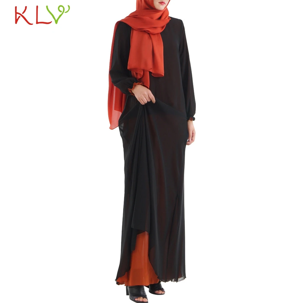 Женское платье с длинным рукавом Abaya мусульманское в Дубае вечернее летние