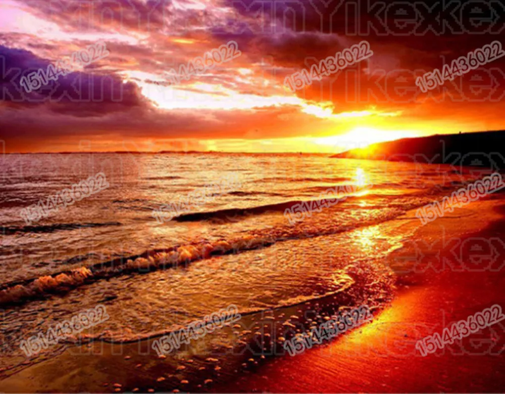 full diamond embroidery painting cross stitch sea landscape diy kits crystal rhinestone | Дом и сад