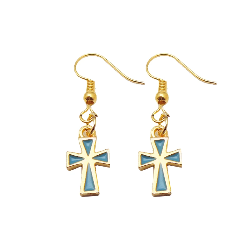 2019 new Enamel tassel Necklace For Women Lover's Gold And Silver Color Chain Cross Small Religious Jewelry | Украшения и