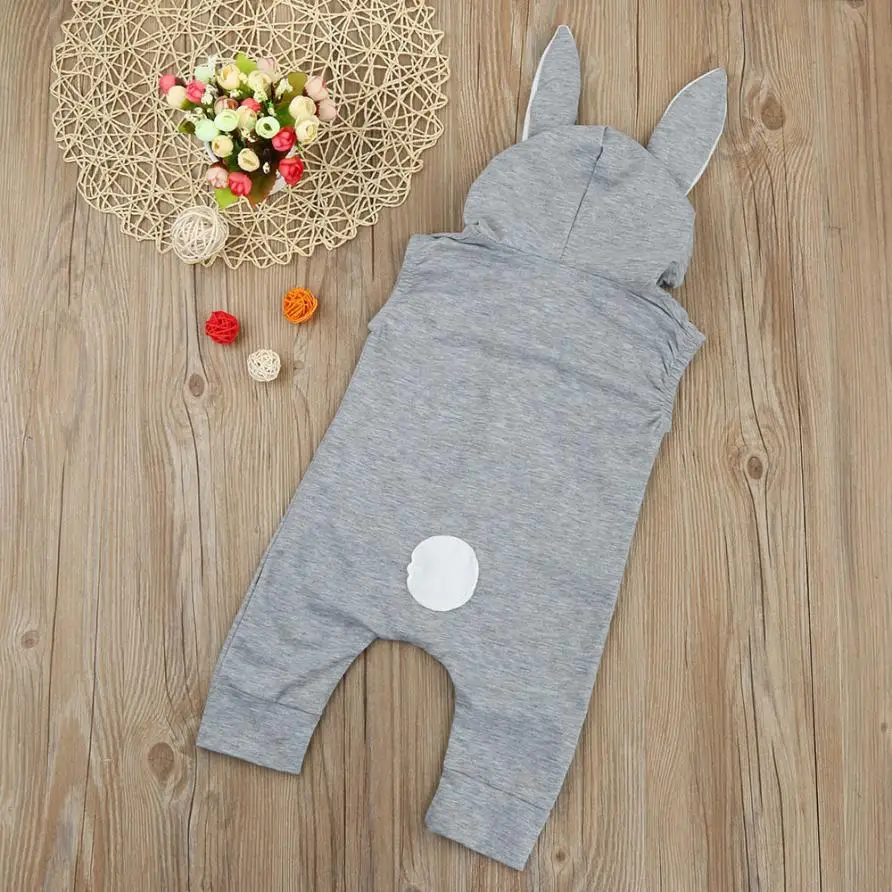 Милый комбинезон для новорожденных мальчиков и девочек Комбинезон с капюшоном