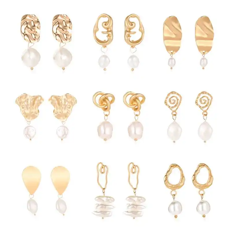 Корейские жемчужные Висячие серьги для женщин золотые богемные ювелирные