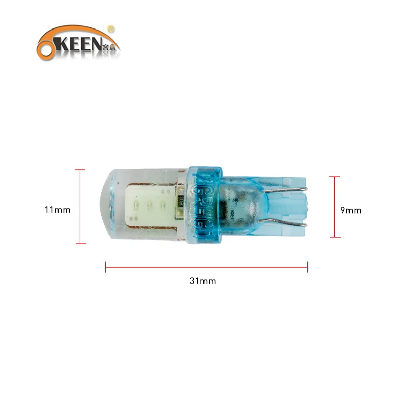 OKEEN 10 шт. силикон 12 в led t10 COB 6smd белый/красный/синий/зеленый/янтарный/светло голубой