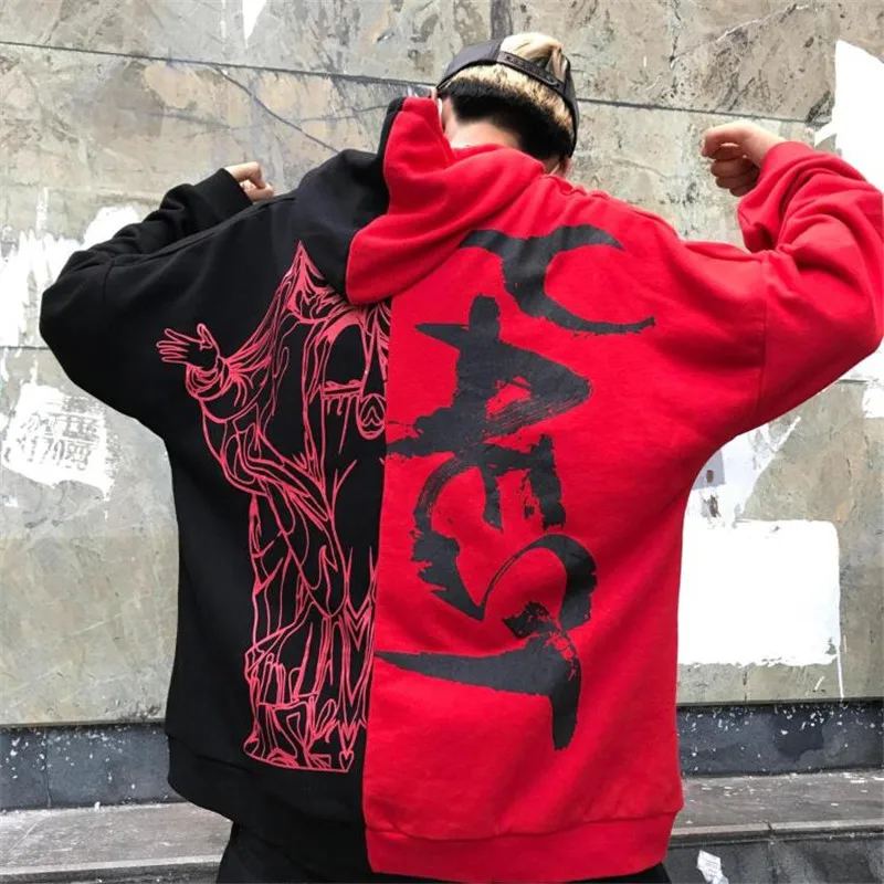 VERSMA новый корейский Harajuku BF с капюшоном принтом граффити В стиле пэчворк свитер