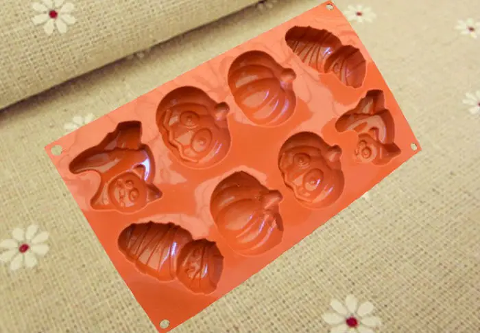 Дизайн торта на Хэллоуин 8 отверстий тыква труп кошка силиконовые принадлежности