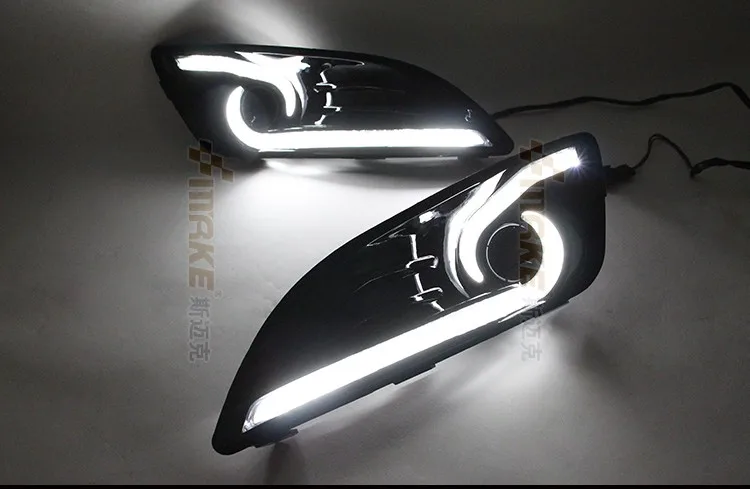 12 В 6000 К светодиодный DRL Дневной ходовой светильник чехол для Ford Fiesta 2013- противотуманная фара рамка противотуманный светильник Стайлинг автомобиля