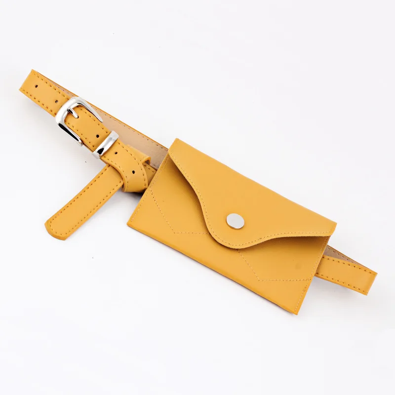 Новая модная металлическая Пряжка поясная сумка для платья Женская поясная сумка Карманный декоративный пояс для женщины ПУ широкий пояс - Цвет: Yellow Silver
