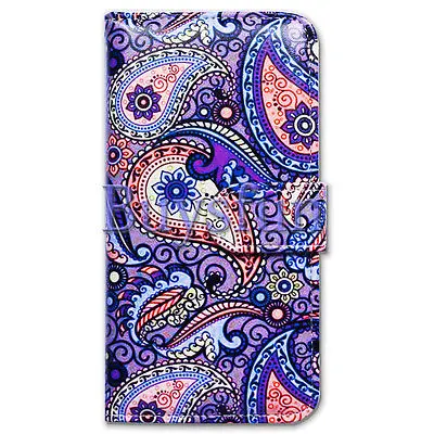 Bcov Марка Фиолетовый Пейсли Крышка Случая Кожи Folio Для Samsung Galaxy S6 Edge 103027206|case cover for