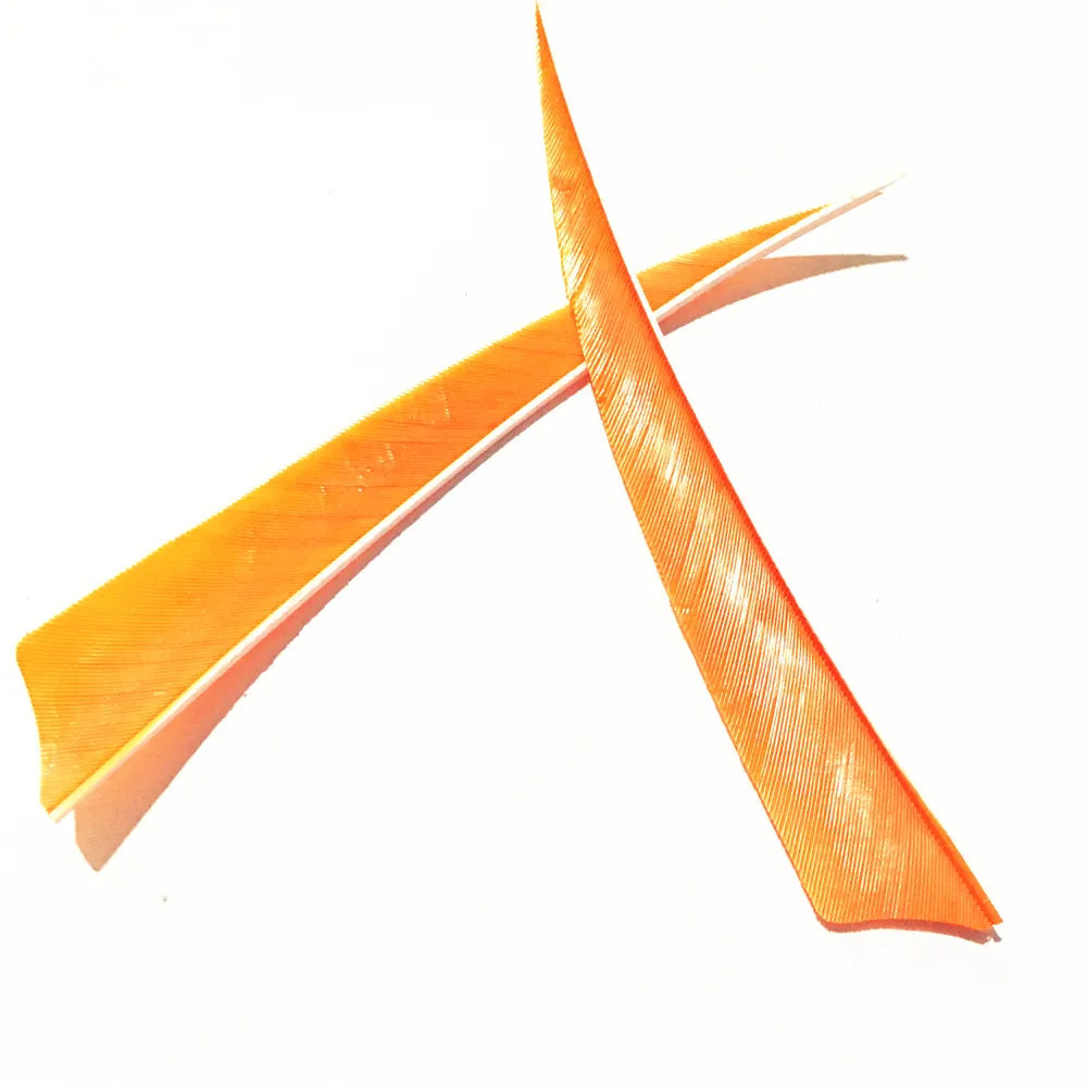 orange 12 шт. турецкое перо настоящая стрела перо 4 дюйма для стрельбы из лука охота стрельба деревянная стрела Бамбуковая Стрела - Цвет: orange