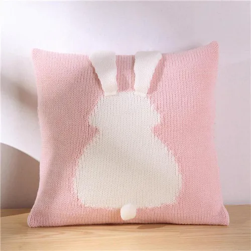 Yellow Pillowcase Мультяшный 3D кролик, детское кресло, наволочка для подушки, вязаная крючком, диван-кровать, наволочка для домашнего декора, фотосессия, детская подушка - Цвет: Yellow Pillowcase