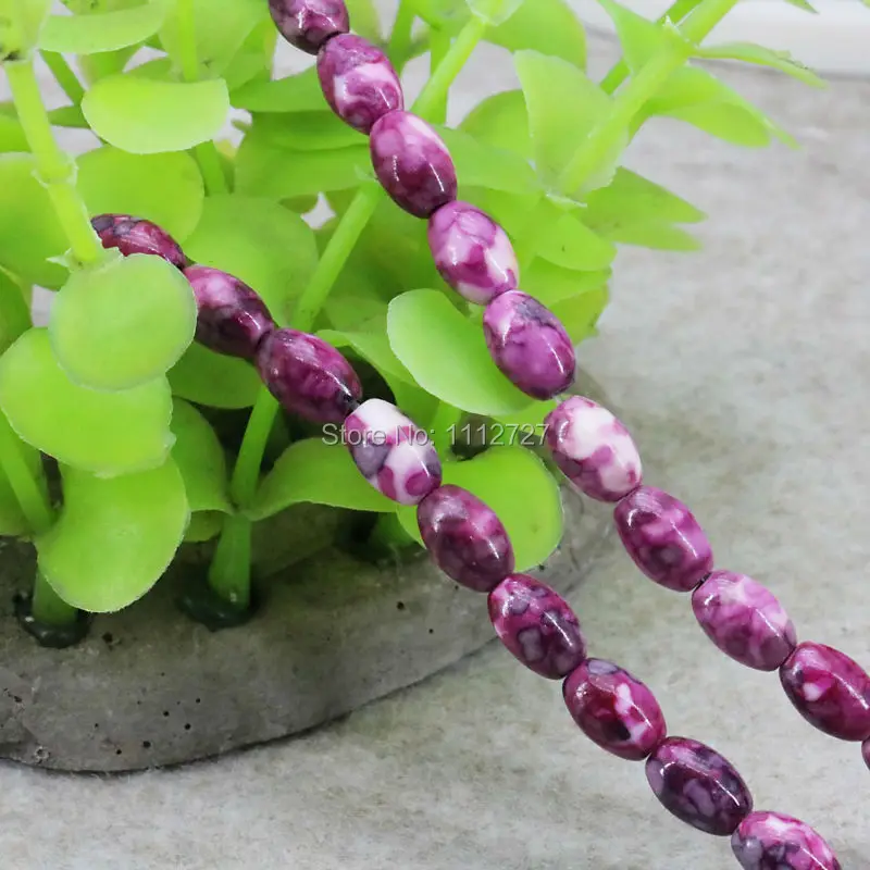 Special Multicolor Rice Bucket Loose DIY Beads Semi-precious Riverstone Rain Flower Rainbow Stone Girls New Jewelry making 6X8mm | Украшения