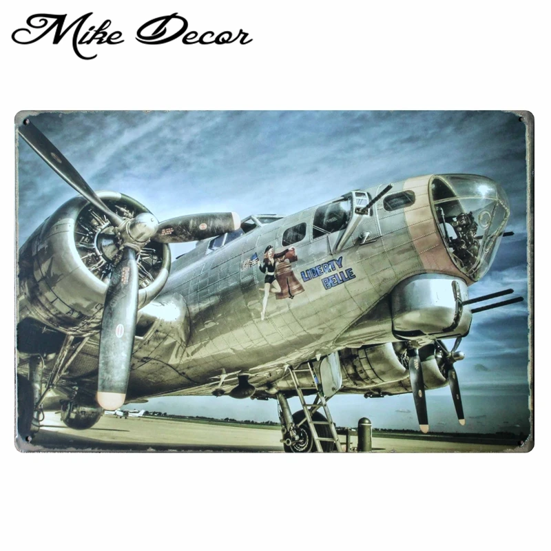 

[ Mike86 ] War Plane Metal Signs Craft PUB Wall art Painting Pub Decor AA-86 Mix order 20*30 CM