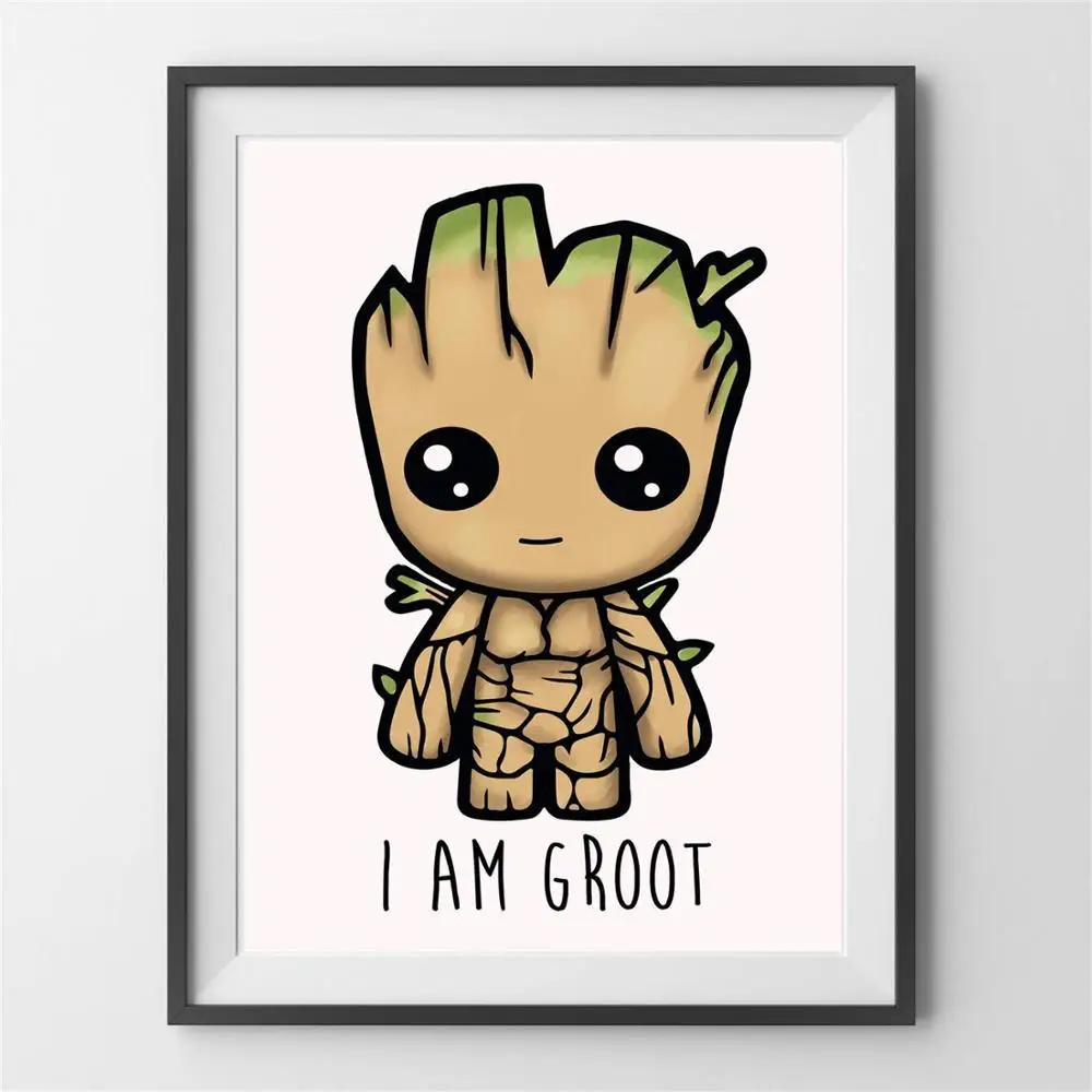 Groot Baby Movie Character холст Художественная живопись плакаты и принты для гостиной Настенная картина домашний Декор без рамки Quadro - Цвет: 3