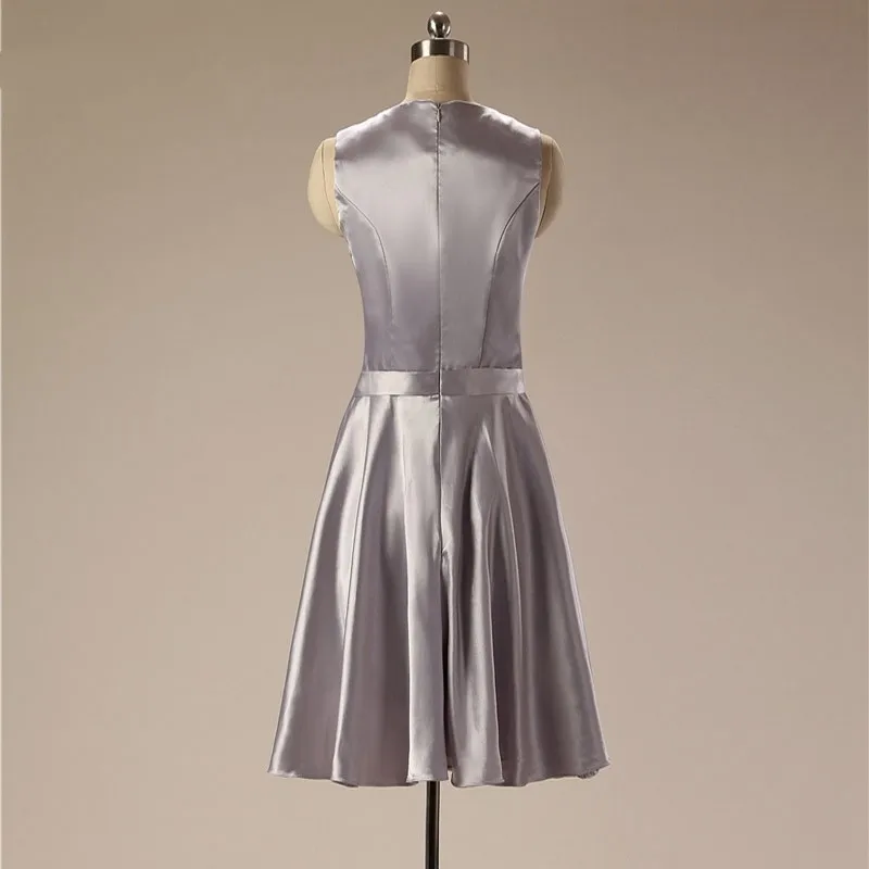 Новое поступление, Короткие коктейльные платья с v-образным вырезом,, Vestido de festa curto, плюс размер, платье для вечеринки, атласное Дешевое платье coctail