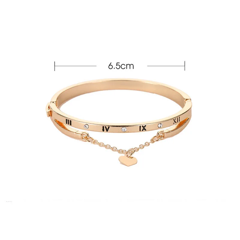 Женский любовный браслет со стразами и цирконием Подарочный с римскими цифрами