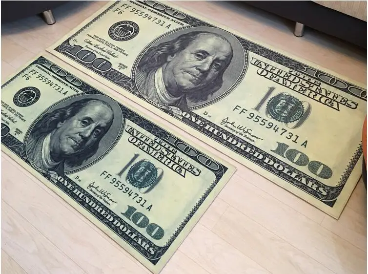 Новые ковры долларов США $ для гостиной прихожей денег резиновый коврик двери