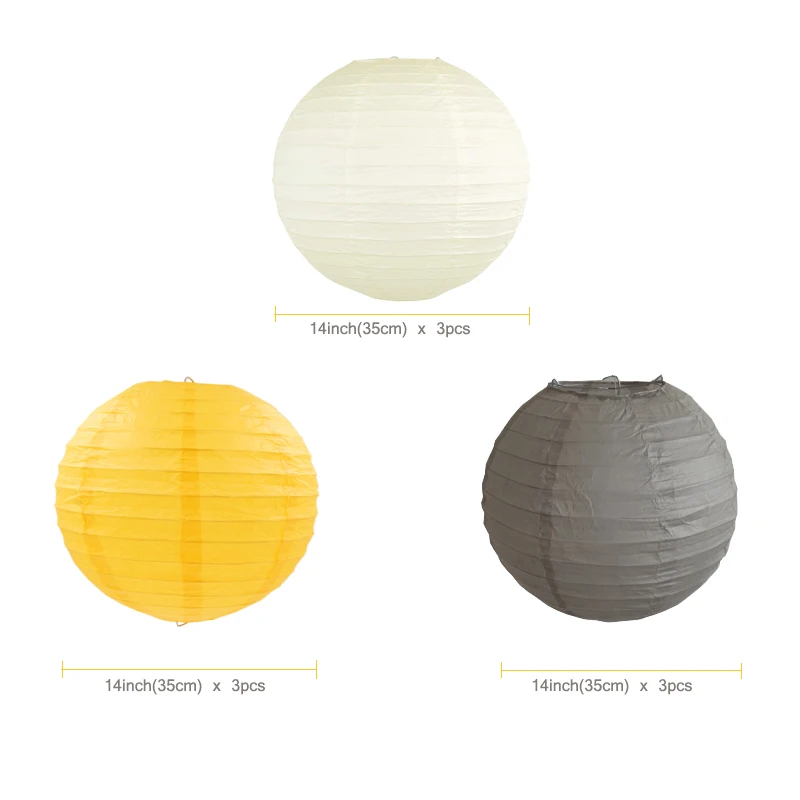 9 шт./компл. желтый серый бежевый китайский бумажный светильник большой круглый 14