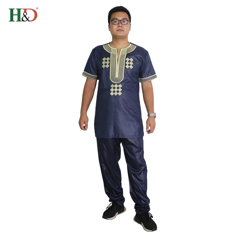Dashiki мужские африканские костюмы Топы Рубашки брюки комплект из 2 предметов 3xl
