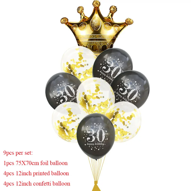 30th birthday Воздушный шар на день рождения 30, 40, 50, 60, 70, 80 лет, украшение на день рождения, шар на день рождения, номер 50, золотой, черный, на день рождения, S2XZ - Цвет: 30th birthday