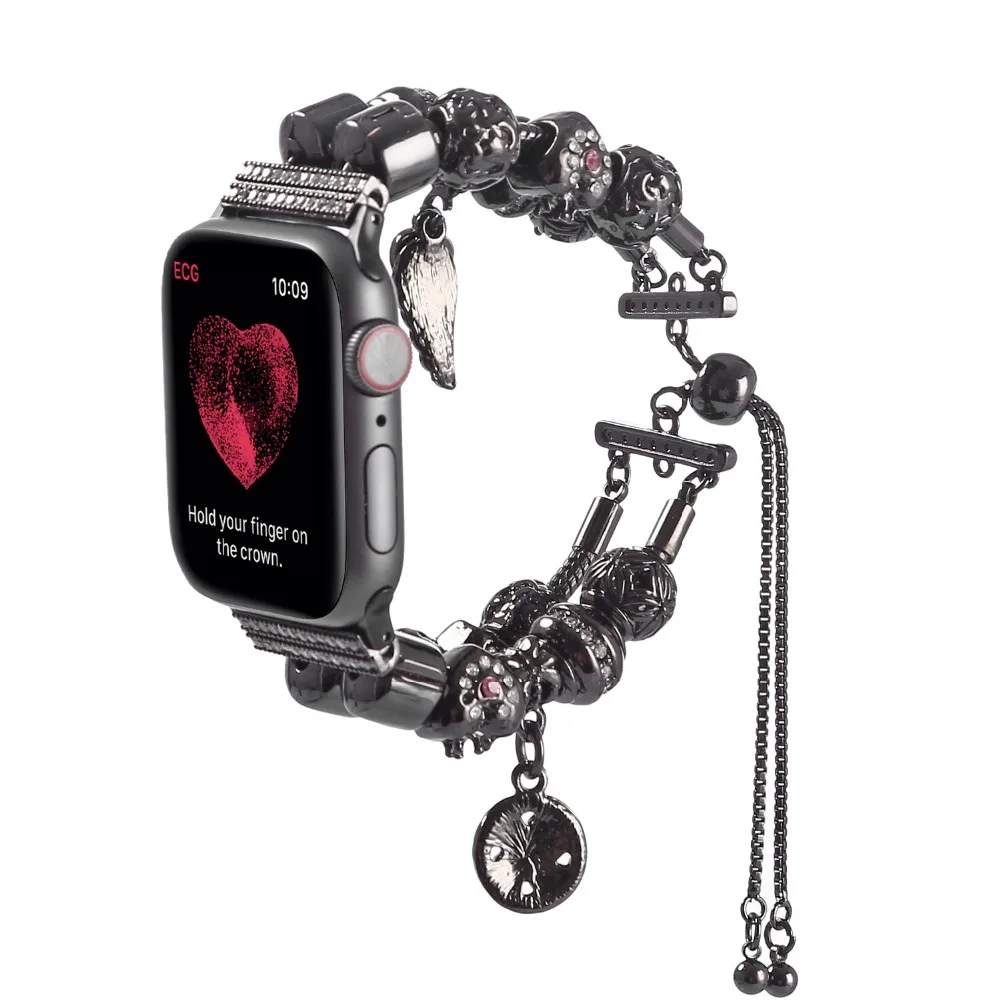 Роскошный ювелирный декоративный ремешок для apple watch, браслет с агатом и драгоценным камнем для iWatch 38 мм 42 мм 40 мм 44 мм Серия 1 2 3 4
