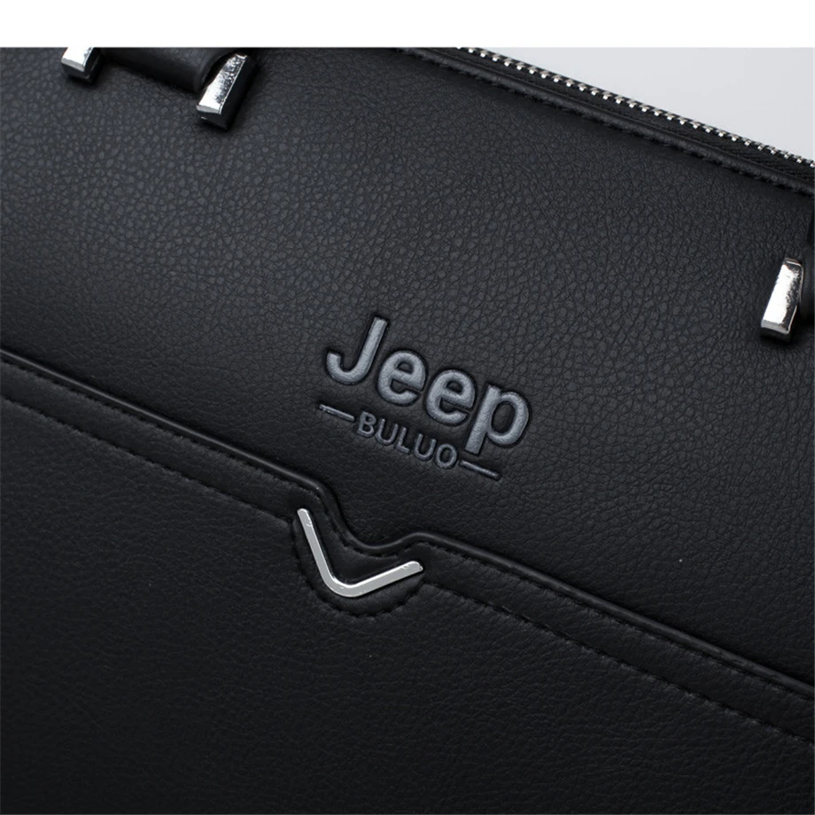 JEEP BULUO от известного бренда, Бизнес Портфели сумка из коровьей кожи Разделение кожа высокое качество Для мужчин сумки для 1" ноутбука A4 Мужская Ручная сумка 1373-2