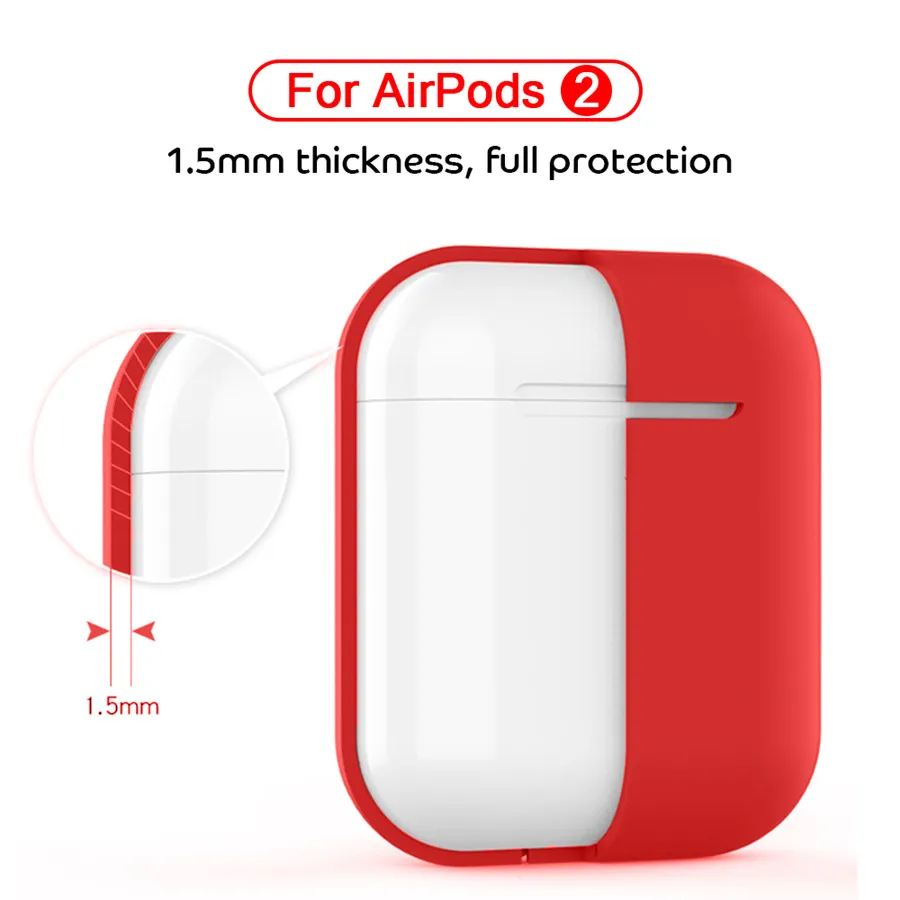 Силиконовый чехол для Apple AirPods 2 Bluetooth-наушники беспроводные наушники Air Pods тонкий