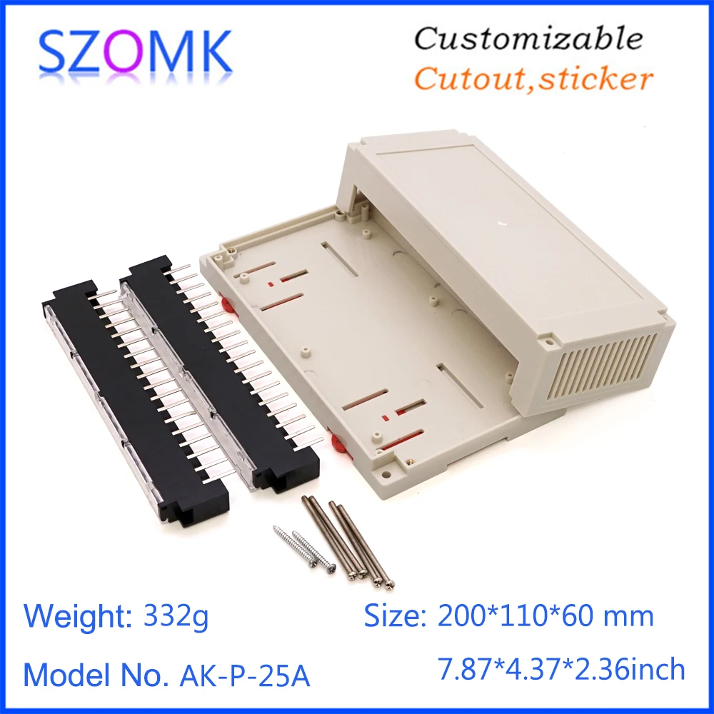 1 шт 200*110*60 мм szomk пластиковый корпус на din-рейку для электроники PCB дизайн релейный корпус пластиковый ящик для инструментов
