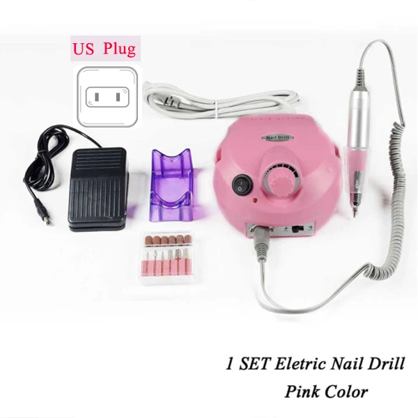 DR401-US-Pink Set 30000 об/мин электрическая машинка для обработки ногтей Наборы для маникюра оборудование для удаления геля фрезы Инструмент для нейл-арта с 6 битами CHDR401-1 - Цвет: DR401-US-Pink Set