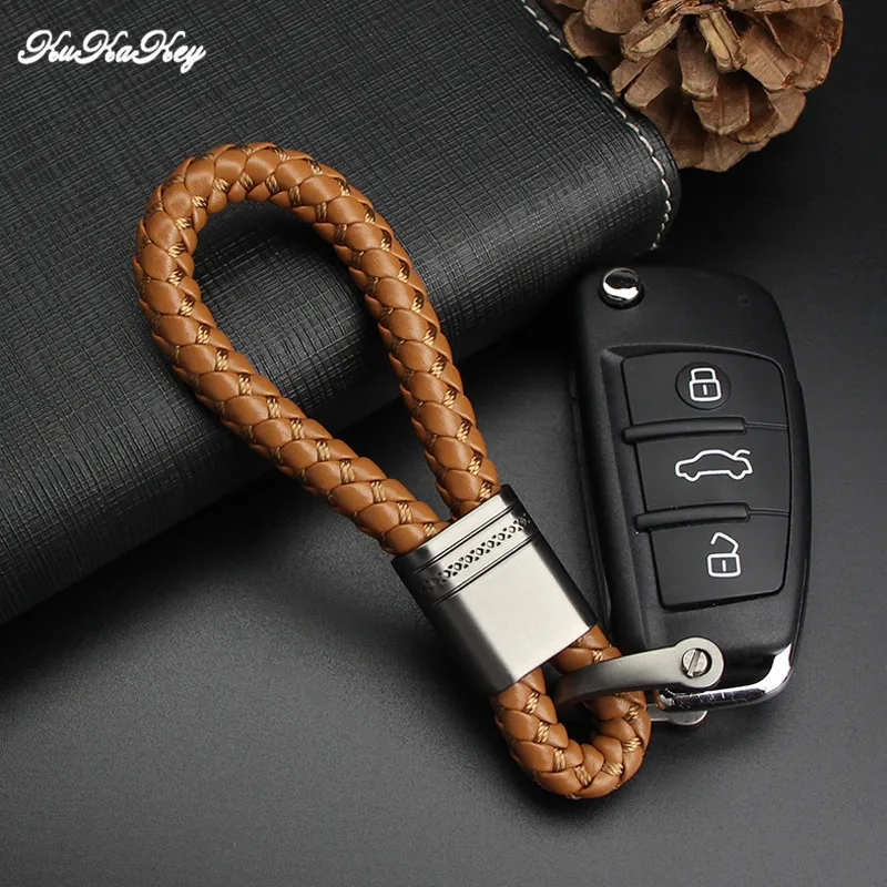 KUKAKEY из искусственной кожи автомобильный брелок эмблема для Infiniti Jaguar Jeep KIA LADA Land