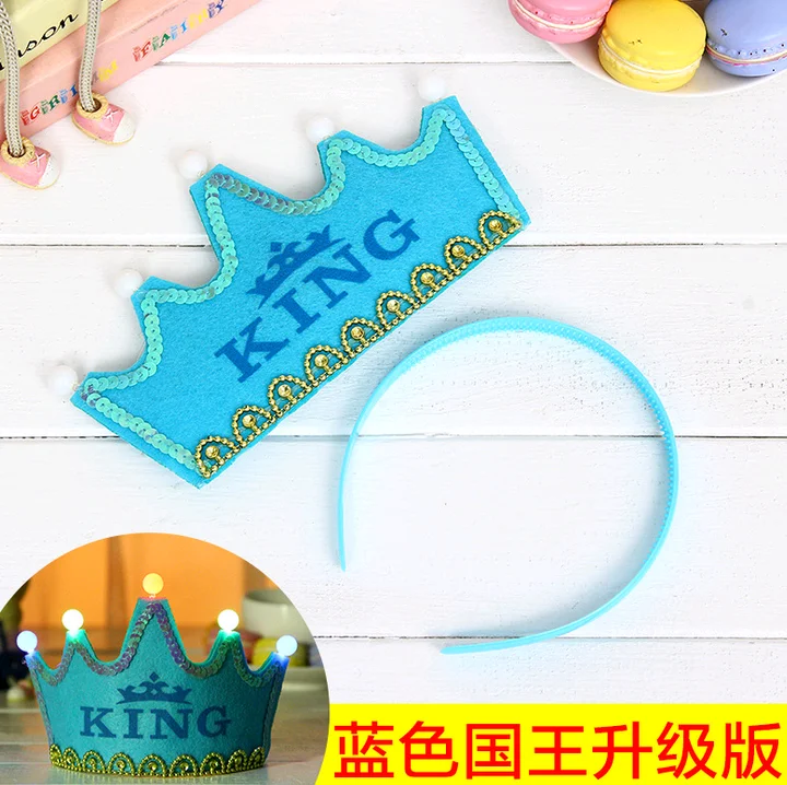 Crown Led Happy Birthday Cap Hat Colorful Non-woven King Princess Luminous Event Party Festival Decoration | Дом и сад