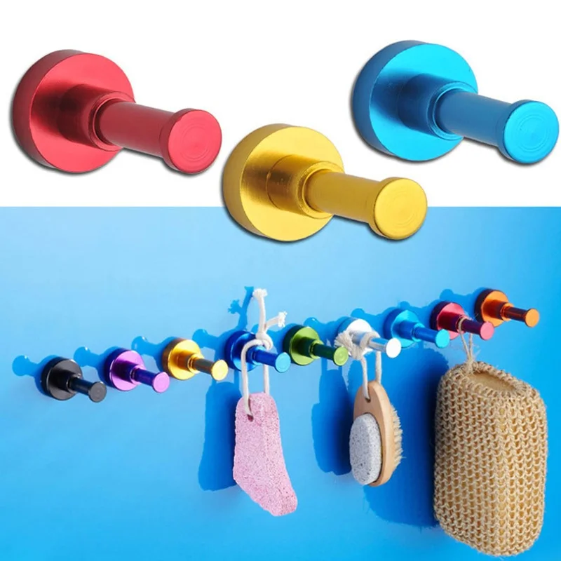 

100Pcs/Lot High Quality Clothes Rack Kitchen Door Cloth Coat Wall Hook Towel Robe Hook For Bathroom Accessory Hanger 10 colors