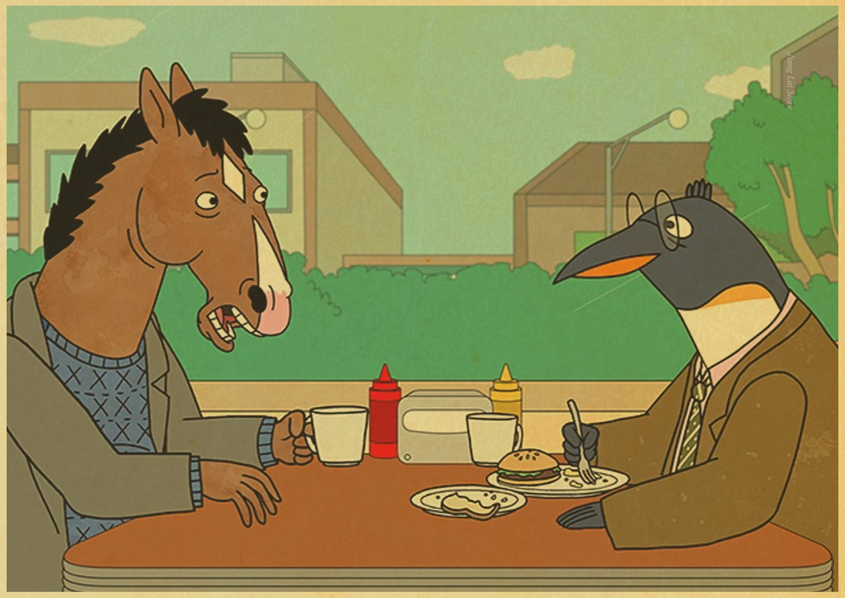 H167 Американский мультфильм аниме BoJack всадник винтажный бумажный плакат настенная живопись украшение дома 42X30 см 30X21 см - Цвет: H167