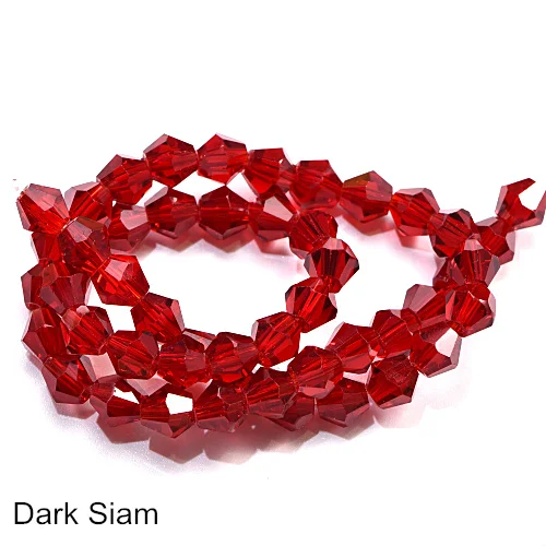 Dark Siam Крутые стеклянные пришитые стразы, бусины-Биконусы, хрустальные пришитые стразы, бусины для украшений из бисера B3475 - Цвет: Dark Siam